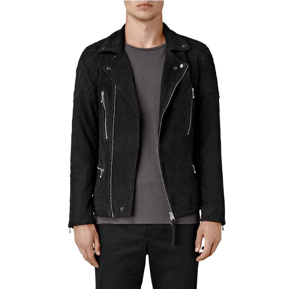 Allsaints Kenji Biker Suede Leather Jacket